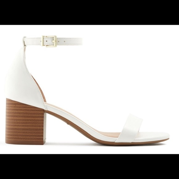 Call It Spring White Block Heel Sandal - Picture 1 of 5